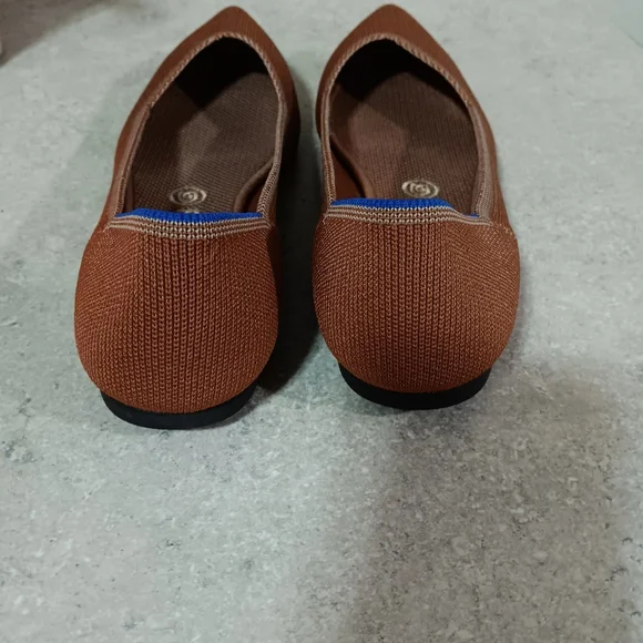 Rothy's Brown Flats with Blue Trim - Picture 5 of 10